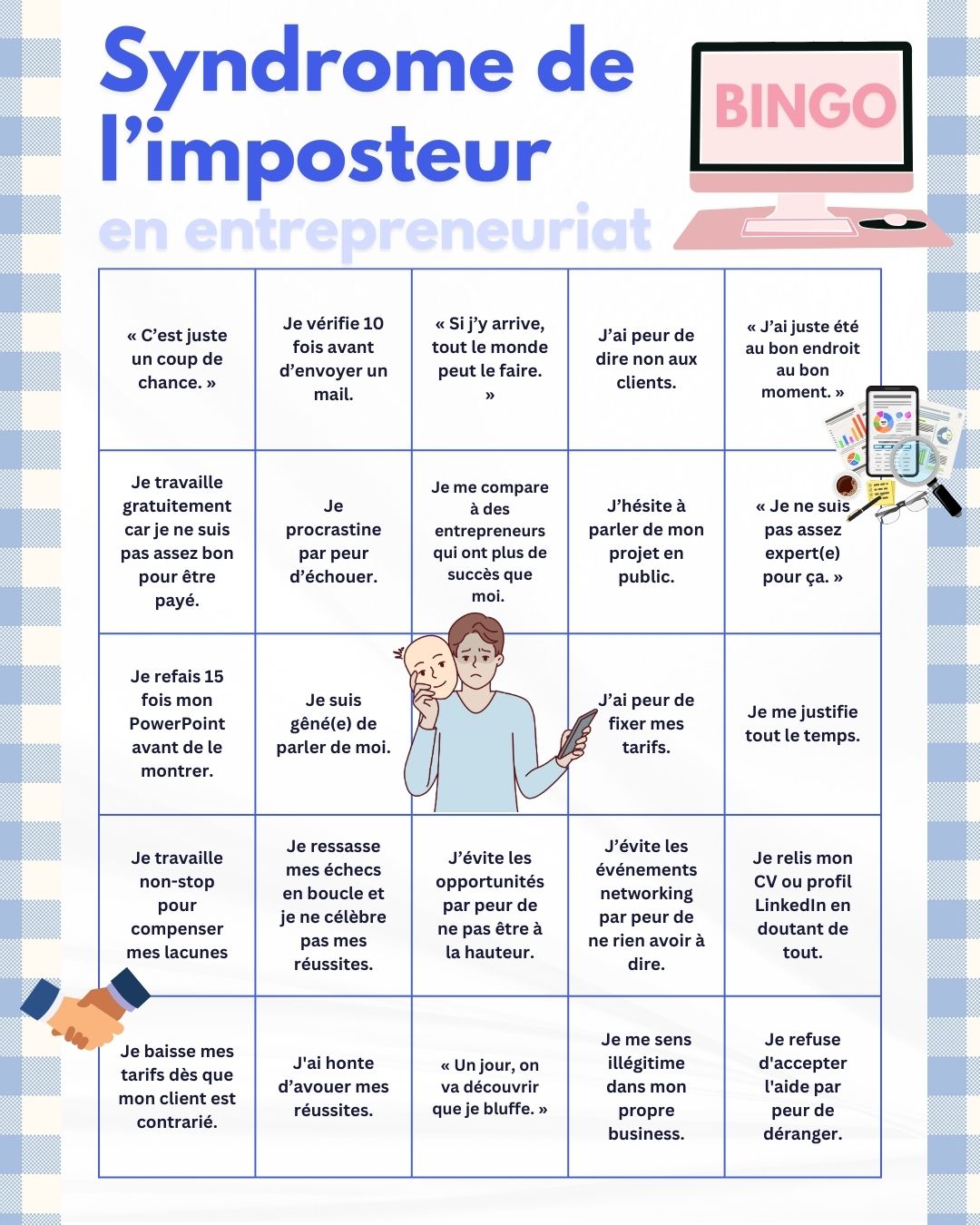 Le bingo du syndrome de l'imposteur